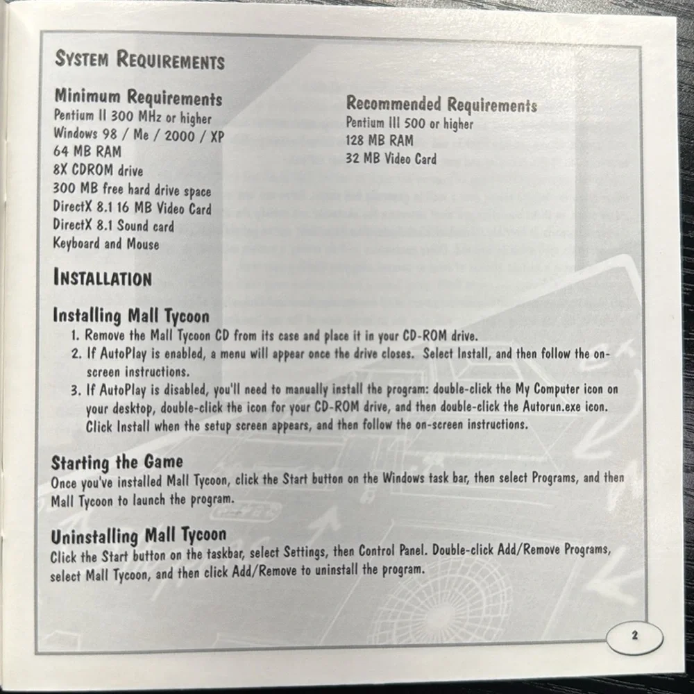 Mall Tycoon PC Game 2002‎